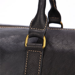 Fashion Black Leather Men's Weekender Bag Travel Bag Black Overnight Bag For Men - iwalletsmen