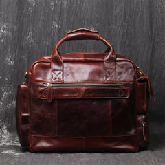 Black Oiled Leather Men's Professional Briefcase 13‘’ Laptop Handbag Business Bag For Men - iwalletsmen