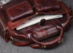 Black Oiled Leather Men's Professional Briefcase 13‘’ Laptop Handbag Business Bag For Men - iwalletsmen