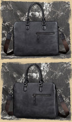 Vintage Leather Men's Briefcase 14inch Laptop Bag Handbag Work Bag For Men - iwalletsmen