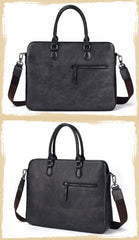 Vintage Leather Men's Briefcase 14inch Laptop Bag Handbag Work Bag For Men - iwalletsmen