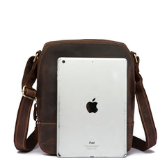 Cool Leather Men's Small Tablet Messenger Bag Small Side Bag Small Shoulder Bag For Men - iwalletsmen