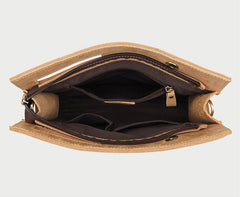 Brown Leather Men's File Bag Clutch Bag Side Bag Wristlet Bag For Men - iwalletsmen