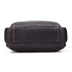 Fashion Black Leather Men's Tablet Shoulder Bag Small Vertical Side Bag Messenger Bag For Men - iwalletsmen