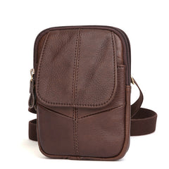 Brown Leather Belt Pouch Mens Small Cases Waist Bag Hip Pack Belt Bag for Men - iwalletsmen