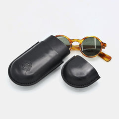 Cool Black Leather Mens 2pcs Cigar Case Cool Custom Leather Cigar Case for Men - iwalletsmen