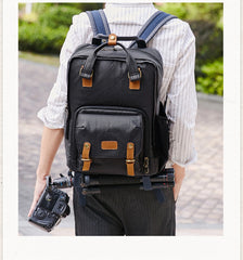 CANVAS WATERPROOF MENS 15'' CANON CAMERA BACKPACK LARGE NIKON CAMERA BAG DSLR CAMERA BAG FOR MEN - iwalletsmen