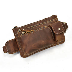 Vintage Leather Fanny Pack Mens Waist Bag Hip Pack Belt Bag for Men - iwalletsmen