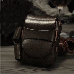 Cool Leather Mens Cigarette Holder Cigarette Case with Belt Loop Lighter Holder for Men - iwalletsmen