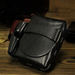 Cool Leather Mens Cigarette Holder Cigarette Case with Belt Loop Lighter Holder for Men - iwalletsmen