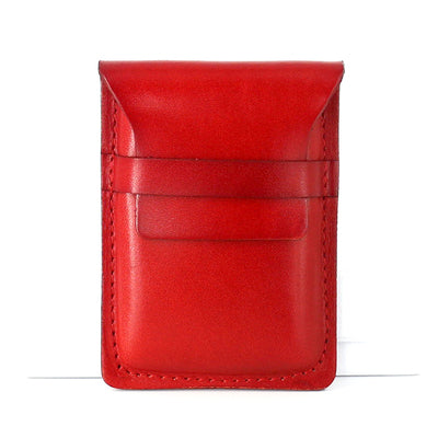 Badass Leather Mens Card Wallet Front Pocket Wallets Small Slim Wallet Change Wallet for Men - iwalletsmen