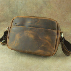 COOL Vintage Brown LEATHER MENS Small Side Bag Messenger Bag for Men - iwalletsmen