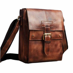 Small Leather Mens SIDE BAGs COURIER BAGs Messenger Bag Shoulder Bag for Men - iwalletsmen