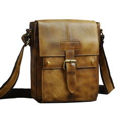 Small Leather Mens SIDE BAGs COURIER BAGs Messenger Bag Shoulder Bag for Men - iwalletsmen