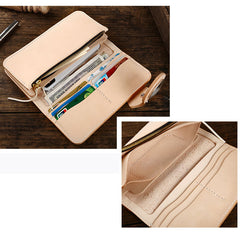 Leather Biker Chain Wallet Mens Cool Handmade Long Chain Wallet with Chain - iwalletsmen