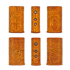 Handmade Tooled Grid Leather Brown Mens DICODES BOXMINI Holder Cigarette Case for Men - iwalletsmen