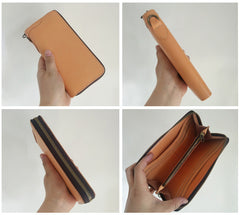 [On Sale] Handmade Mens Long Biker Wallets with Chain Cool Zipper Leather Biker Chain Wallets - iwalletsmen