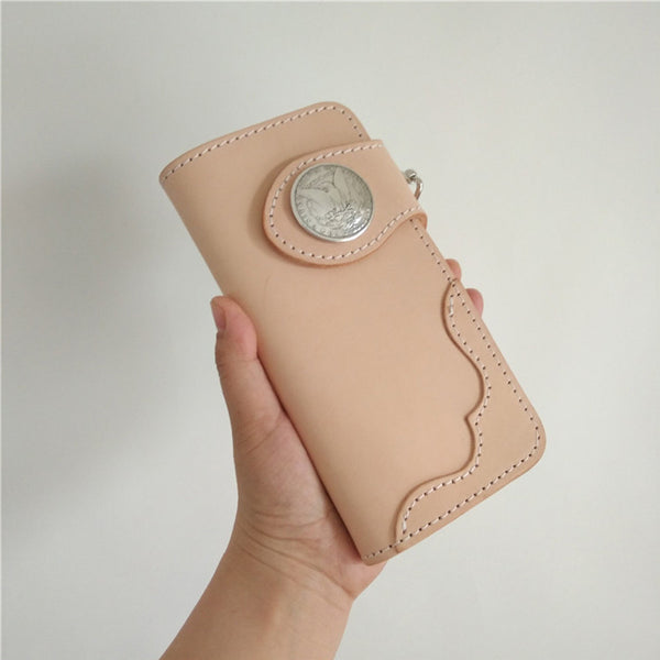 [On Sale] Badass Mens Leather Biker Chain Wallets Handmade Long Biker Wallets with Chains - iwalletsmen