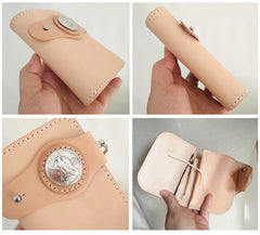 [On Sale] Handmade Mens Leather Small Wallets Cool billfold Wallet for Men - iwalletsmen