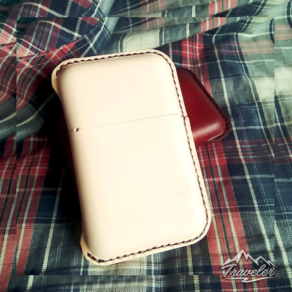 Beige Leather Mens Cigarette Holder Case Vintage Custom Cigarette Case for Men - iwalletsmen