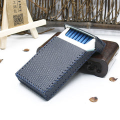 Handmade Leather Dark Blue Womens Cigarette Holder Case for Women - iwalletsmen