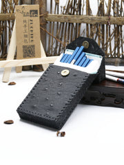 Handmade Leather Black Womens Cigarette Holder Case Cigarette Holder for Women - iwalletsmen