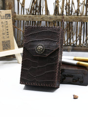 Cool Cigarette Holder Handmade Leather Mens Coffee Cigarette Holder Cases for Men - iwalletsmen