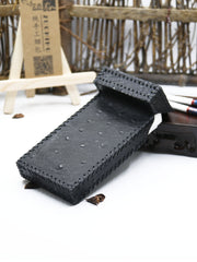 Handmade Leather Black Womens Cigarette Holder Case Cigarette Holder for Women - iwalletsmen