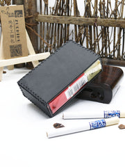 Cool Black Leather Cigarette Holder Handmade Leather Mens Cigarette Holder Case for Men - iwalletsmen