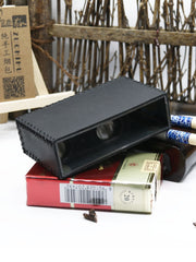 Cool Black Leather Cigarette Holder Handmade Leather Mens Cigarette Holder Case for Men - iwalletsmen