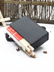Cool Black Leather Cigarette Holder Handmade Leather Mens Cigarette Holder Case for Men - iwalletsmen