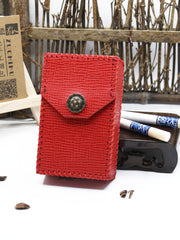 Cute Handmade Leather Womens Red Cigarette Holder Case for Women - iwalletsmen