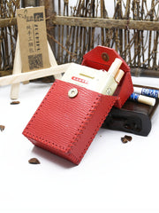 Cute Handmade Leather Womens Red Cigarette Holder Case for Women - iwalletsmen