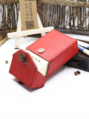 Cute Handmade Leather Womens Red Cigarette Holder Case for Women - iwalletsmen