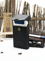 Handmade Leather Black Womens Cigarette Holder Case Cigarette Holder for Women - iwalletsmen