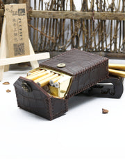 Cool Cigarette Holder Handmade Leather Mens Coffee Cigarette Holder Cases for Men - iwalletsmen
