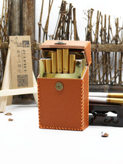 Handmade Brown Leather Cigarette Holder Mens Cool Cigarette Holder Case for Men - iwalletsmen