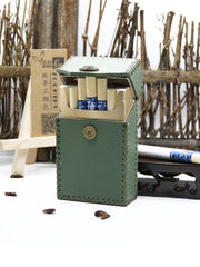 Cool Cigarette Holder Handmade Leather Mens Green Cigarette Holder Cases for Men - iwalletsmen