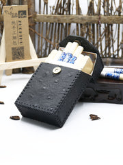 Cool Cigarette Holder Handmade Leather Mens Black Cigarette Holder Cases for Men - iwalletsmen