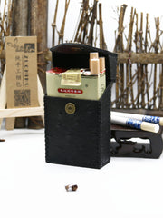 Cool Cigarette Holder Handmade Leather Mens Black Cigarette Holder Cases for Men - iwalletsmen