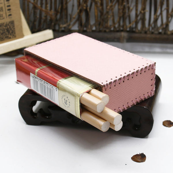 Cute Handmade Leather Womens Pink Cigarette Holder Case for Women - iwalletsmen
