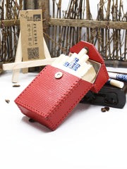 Cute Handmade Leather Womens Red Cigarette Holder Case for Women - iwalletsmen