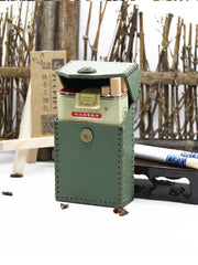 Cool Cigarette Holder Handmade Leather Mens Green Cigarette Holder Cases for Men - iwalletsmen