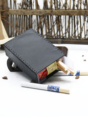 Cool Handmade Leather Mens Black Cigarette Holder Case for Men - iwalletsmen