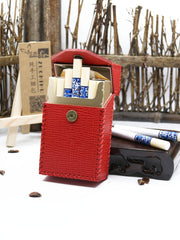 Cute Handmade Leather Womens Red Cigarette Holder Case for Women - iwalletsmen