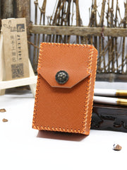 Handmade Brown Leather Cigarette Holder Mens Cool Cigarette Holder Case for Men - iwalletsmen