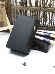 Cool Black Leather Cigarette Holder Handmade Leather Mens Cigarette Holder Case for Men - iwalletsmen