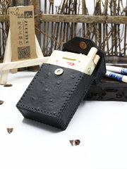 Cool Cigarette Holder Handmade Leather Mens Black Cigarette Holder Cases for Men - iwalletsmen