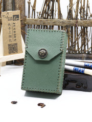 Cool Cigarette Holder Handmade Leather Mens Green Cigarette Holder Cases for Men - iwalletsmen