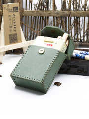 Cool Cigarette Holder Handmade Leather Mens Green Cigarette Holder Cases for Men - iwalletsmen